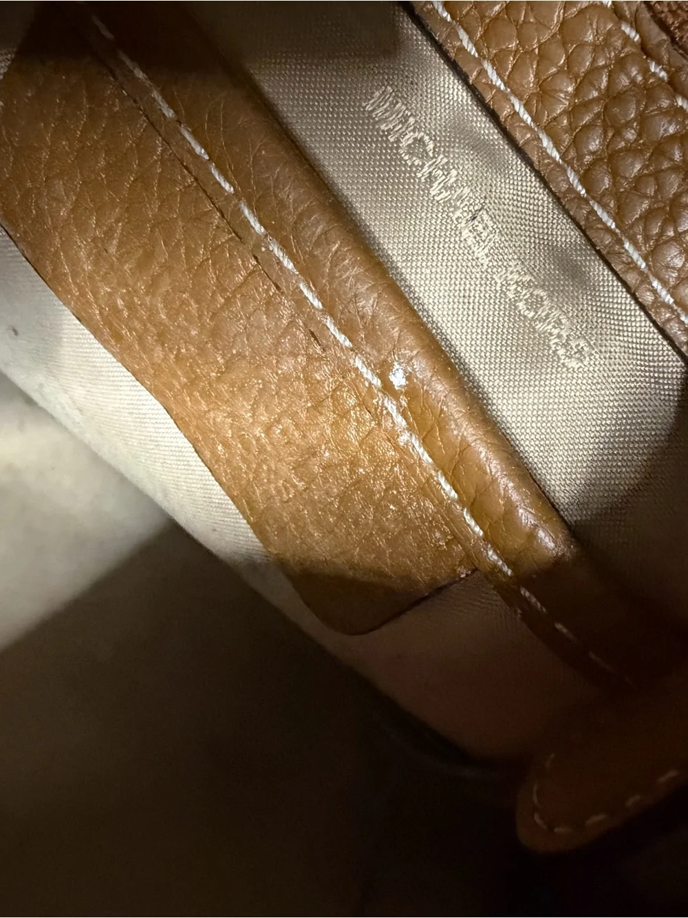 Michael Kors Tan and Cream Leather Shoulder Bag